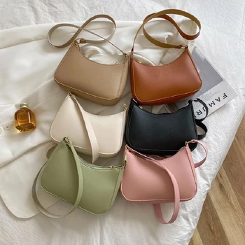 2022 Новые женские модные сумки в стиле ретро, однотонная сумка через плечо из искусственной кожи, повседневные женские сумки-бродяги