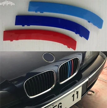 3D M спортивный стиль Для BMW 5 серии E39 520i 535i 525i 528i 530i 1995-2003 Отделка Передней Решетки Автомобиля Автоспортивные Полосы Наклейка на Крышку