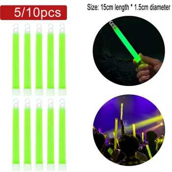 5-10 шт. 6-дюймовые флуоресцентные светящиеся палочки с крючком, аварийная лампа для концерта на открытом воздухе, палочка для выживания, Снаряжение для кемпинга