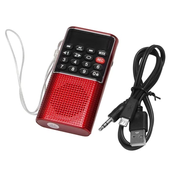 HOT-L-328 Мини портативное карманное FM-радио с автоматическим сканированием, музыкальный аудио MP3-плеер, небольшой динамик на открытом воздухе с диктофоном.