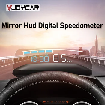 Vjoycar 2023 Зеркальный проектор HUD Головной дисплей Автомобильный OBD2 датчик скорости на лобовом стекле Дисплей Превышения скорости Охранная сигнализация обороты в минуту Напряжение