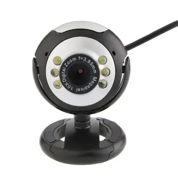 Веб-камера высокого качества со встроенным микрофоном с 6 светодиодами HD Веб-камера Портативная настраиваемая веб-камера для настольного ПК Портативный компьютер