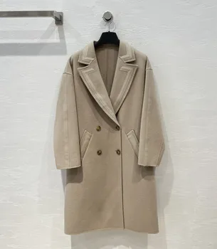 Кожаная куртка средней длины с воротником-стойкой, объемный вырез на талии, повседневная мода 2023, осенняя новинка 0413