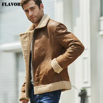 Новая мужская куртка из натуральной кожи с воротником из искусственного меха, куртка из натуральной кожи