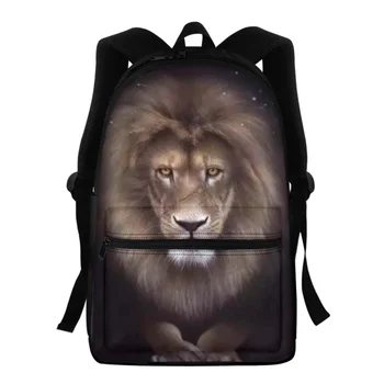 Рюкзак с 3D рисунком Льва, школьные сумки для мальчиков и девочек, Мужской рюкзак, Рюкзаки для ноутбуков, Детский школьный рюкзак, сумка