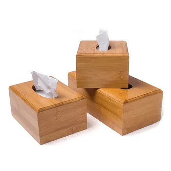 Стильная бамбуковая Квадратная коробка для салфеток, Креативный деревянный держатель для салфеток, футляр для хранения, Органайзер, экологичный декор для деревянного стола