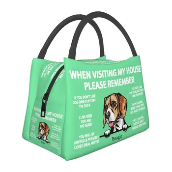 Сумка для ланча Peeking Dog Beagle с теплоизоляцией, контейнер для ланча для домашних животных, для кемпинга, для хранения еды в путешествиях, коробка для еды