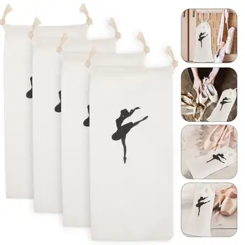 10ШТ Портативный двойной шнурок для балетных пуантов, женская сумка для хранения, сумка для танцевальной обуви, комплект, карманная сумка для балетных туфель.