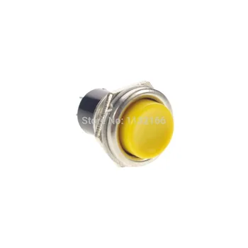 16 мм крепление желтого NC 2-контактный SPST мгновенный кнопочный переключатель