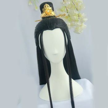 1шт Аксессуары для длинных синтетических волос из сериала в древнем стиле для декораций Hanfu, реквизит для косплея, Рождественский подарок для мальчиков и мужчин
