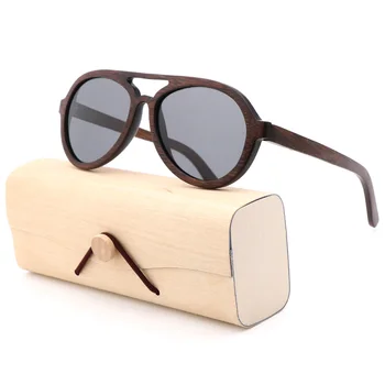 2023 Новые мужские солнцезащитные очки Pilot, поляризованные Высококачественные бамбуковые солнцезащитные очки, Мужские очки UV400 в деревянной коробке