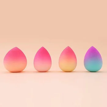 3 Шт Губка Градиентного цвета, яичная основа, губка в форме капли воды, Гладкое нанесение косметической персиковой слоеной пудры, влажная и сухая двойная