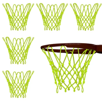 6 шт. Баскетбольная сетка с ночным освещением, работающая от солнца, светящаяся спортивная баскетбольная сетка на открытом воздухе для детей диаметром 12 дюймов