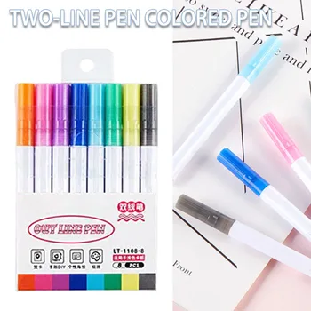 8-цветная Маркерная ручка для стирания рельефа Холма, Двойные металлические маркеры для раннего образования, детская игрушка, подарок на День рождения