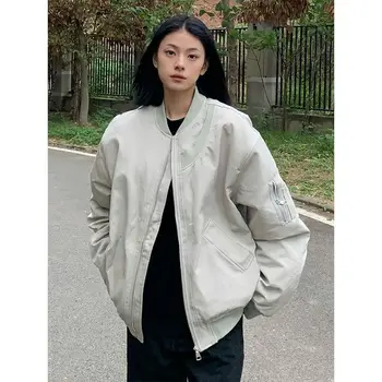 Deeptown, винтажная женская куртка-бомбер, японские бейсбольные куртки Harajuku оверсайз, уличная одежда, Корейская мода в стиле панк, осеннее пальто