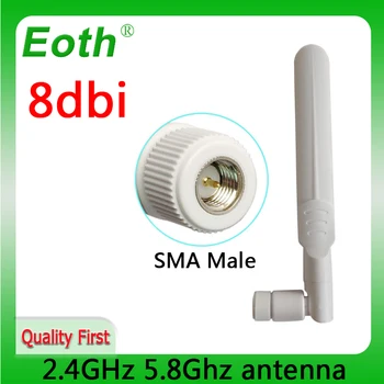 EOT 2,4 g 5,8 g антенна 8dbi sma мужской wlan wifi двухдиапазонный модуль antene iot маршрутизатор tp link приемник сигнала antena с высоким коэффициентом усиления