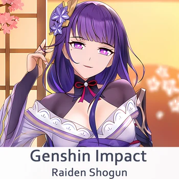 Genshin Impact, наволочка Raiden Shogun, аниме-косплей, Дакимакура, Мягкая подушка Поверх подушек, наволочка