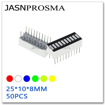 JASNPROSMA красный белый Синий Нефритовый зеленый желтый 50ШТ Цифровая Трубка LED десять 10 сегментных стержневых сеток цифровая световая лента супер яркая сетка