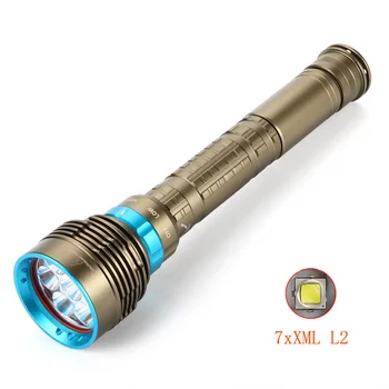 Lightingview 7x XM-L L2 светодиодный подводный фонарь для дайвинга, фонарь для подводной охоты, работающий от батареи 3 * 18650/26650