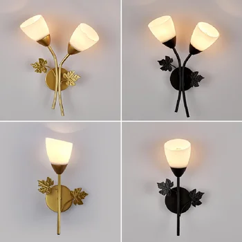 Nordic Led Настенный светильник в виде розы для гостиной, столовой, спальни, прикроватная лампа, фоновый настенный светильник, роскошные декоративные светильники
