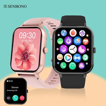 SENBONO 2023 Мужские умные часы для женщин Bluetooth Call 100 + Спортивный режим Фитнес-трекер Водонепроницаемые умные часы для мужчин для IOS Android