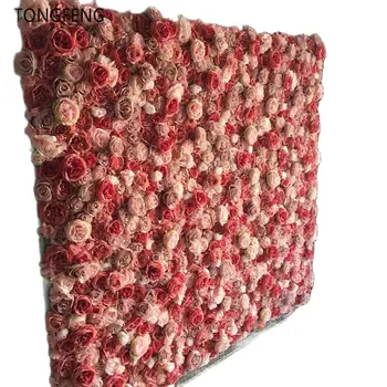 TONGFENG 24 шт./лот Искусственный шелк роза пион 3D цветок стена свадебный фон украшение цветок бегун свадебное украшение