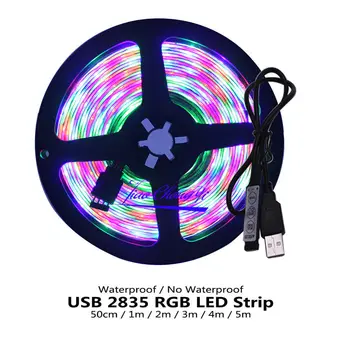 USB светодиодная лента 50 см 1 м 2 М 3 М 4 М 5 М RGB светодиодная лента 2835 ТВ фоновое освещение Рождественский декор Сказочные огни
