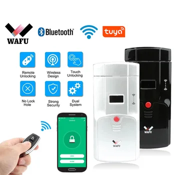 WAFU 011 Smart Lock Door Поддержка Отпечатков Пальцев Tuya Wifi Bluetooth Lock Управление Телефоном Пульт Дистанционного Управления Finger Touch Невидимый Замок