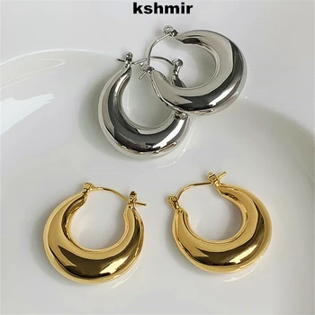 kshmir 2023 Глянцевые металлические круглые серьги в стиле ретро, уникальные женские модные серьги-гвоздики для коктейлей оптом