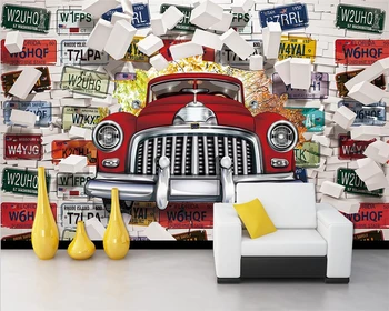 wellyu Пользовательские обои Европейская и американская ретро-классическая автомобильная фреска 3D трехмерный фон стены гостиной Обои