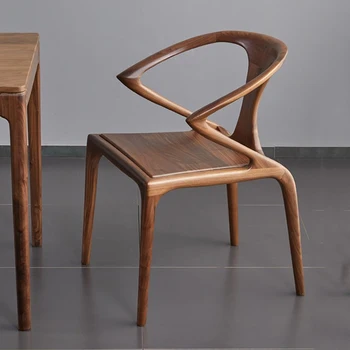Винтажные обеденные стулья для туалетных столиков Дизайнерские Деревянные обеденные стулья из скандинавской кожи Мебель для спальни и кухни Para El Hogar Мебель для дома