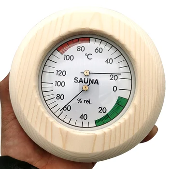Деревянный Термометр для сауны Высококачественный Гигротермограф, термометр-гигрометр для измерения влажности в сауне