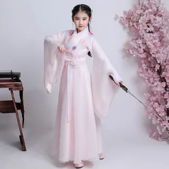 Детский танцевальный костюм Guzheng, одежда сказочной принцессы династии Тан, китайский традиционный Древний классический костюм