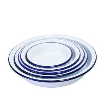 Домашний диск с белой молочной эмалью, простая индивидуальность, тарелка для завтрака, креативная посуда, чистая Красная глубокая тарелка, тарелка для супа