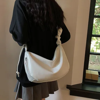 Женская плиссированная сумка через плечо в 2023 году, сумка на шнурке для подмышек, сумки Cloud Bubble, женские однотонные сумки, дизайнерские сумки