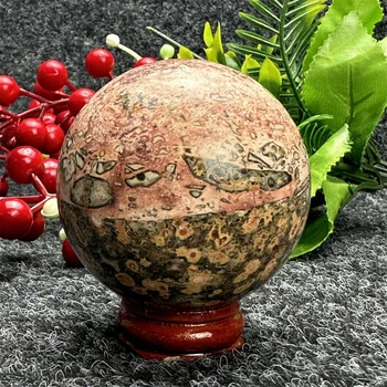 Каменный шар с натуральным леопардовым принтом, образец целебной руды Esfera Reiki для домашнего декора, украшения комнаты, подарки для колдовских поделок