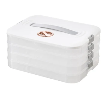 Коробка для хранения пельменей Коробка для заморозки пельменей в холодильнике Многослойная коробка для быстрой заморозки пельменей Белая