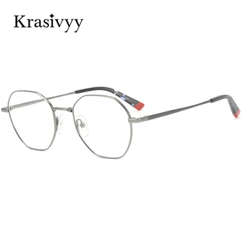 Красивые очки в оправе из чистого титана, мужские Роскошные Сверхлегкие очки с полной оправой, Женские Ретро-Корейские оптические очки