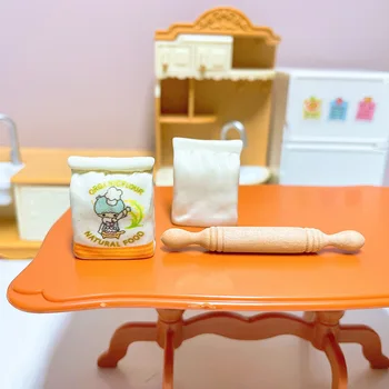Кукольный домик, миниатюрная кухня, игра с едой, мука, скалка, реквизит для съемки моделей