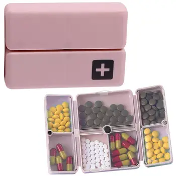 Магнитный футляр для таблеток с 7 ячейками, органайзер для таблеток, Складной Дорожный держатель для лекарств, коробка для таблеток, мини-диспенсер для лекарств, Органайзер для инструментов
