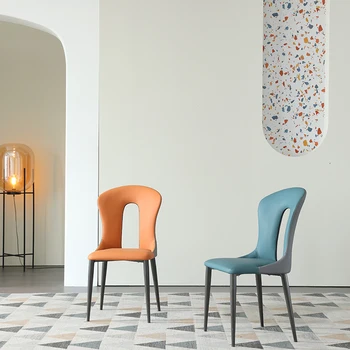 Минималистичные итальянские обеденные стулья для дома, легкая роскошь, мягкая поверхность, легкая роскошь, современная спинка для отдыха, удобное кресло