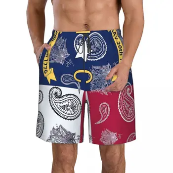 Мужские пляжные шорты с флагом штата Северная Каролина, Быстросохнущий купальник для фитнеса, забавные уличные забавные 3D-шорты