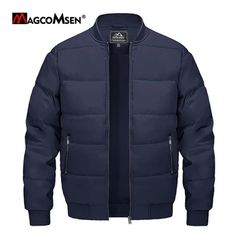 Мужские тепловые куртки-бомберы MAGCOMSEN, осенне-зимняя ветрозащитная бейсбольная куртка на молнии