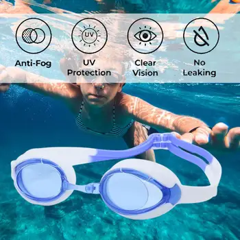 Набор зажимов для носа, прочные плавательные очки, силиконовые противотуманные портативные детские очки для плавания, шляпа, затычка для ушей, набор зажимов для носа