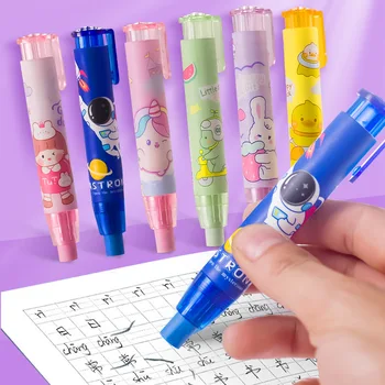 Нажимной мультяшный карандаш, ластик, Тип ручки, Милый Ластик, сменный резиновый стержень, Резиновый ластик для школьников, подарки для детей, Стирание в Офисе