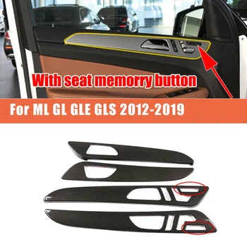 Накладка на Внутреннюю Дверную Ручку Автомобиля из Углеродного Волокна для Mercedes Benz W166 ML GL 2012-2015 GLS GLE 2016-2019