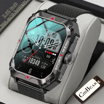 Новые 2,02-Дюймовые IP68 Водонепроницаемые спортивные Смарт-часы Для Мужчин, Голосовой Ассистент, Батарея 400 мАч, Сверхдлительный Режим ожидания, Bluetooth-Вызов, Умные Часы