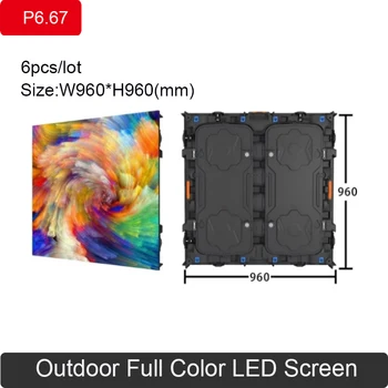 Открытый Водонепроницаемый полноцветный Светодиодный дисплей высокой яркости P6.67, прокатный шкаф из литого под давлением алюминия SMD 960x960mm hd