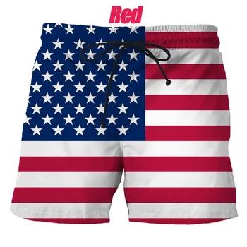 Персонализированные шорты с 3D-печатью американского флага, летние мужские пляжные шорты, повседневные шорты с национальной эмблемой, Персонализированные крутые шорты