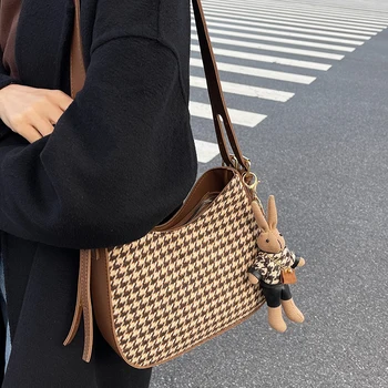 Повседневная женская шерстяная сумка через плечо, высококачественные женские сумки через плечо для женщин, дизайнерские женские маленькие сумки, седельная сумка-мессенджер